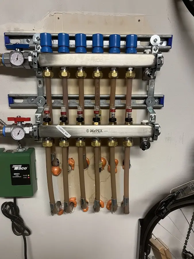 Plumber performing Gas Line Installation at a residential property in Rice